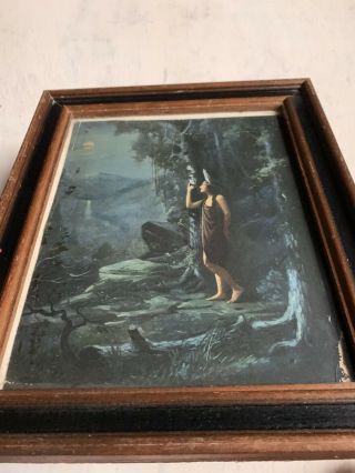 Framed Antique Native American Indian Woman Lithograph 2