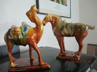 Vintage Chinese Tang Style Horse & Camel