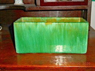 Vintage 1934 John Campbell Brown & Green Dripped Glazed Flower Trough
