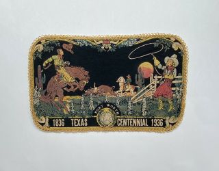 1836 - 1936 Texas Centennial Souvenirs Antique Banner/ Table Cloth/ Coaster/ Wall