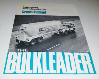 Vintage 1967 Crane Fruehauf Bulkleader Tanker Foldout Brochure Leaflet
