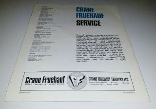 Vintage 1967 Crane Fruehauf Bulkleader Tanker foldout brochure Leaflet 2