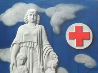 Antique Vintage 1930s Red Cross Poster 20 x 29 3/4 inches 2