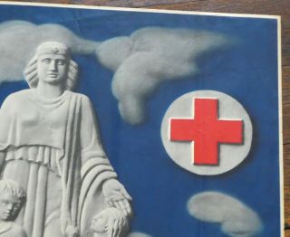 Antique Vintage 1930s Red Cross Poster 20 x 29 3/4 inches 3