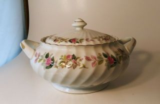 Vintage Creative Fine China Regency Rose Dish With Lid Tureen Casserole 2345