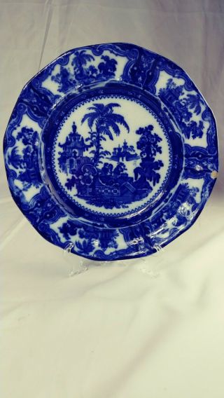 Antique Kyber/w Adams Flow Blue 10 1/4 " Dinner Plate.  Made In England