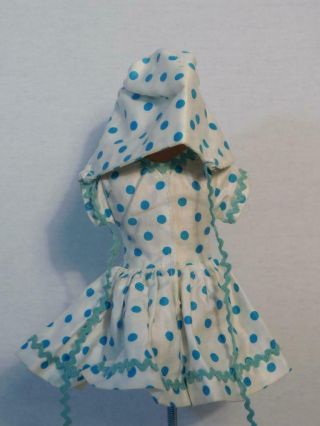 Vintage White With Blue Dot & Rick Rack Cotton Dress Tagged Mary Hoyer 14 " Doll