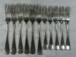 6 X Vintage Quality Silver Plated Dinner Forks & 5 Side Forks William Hutton H