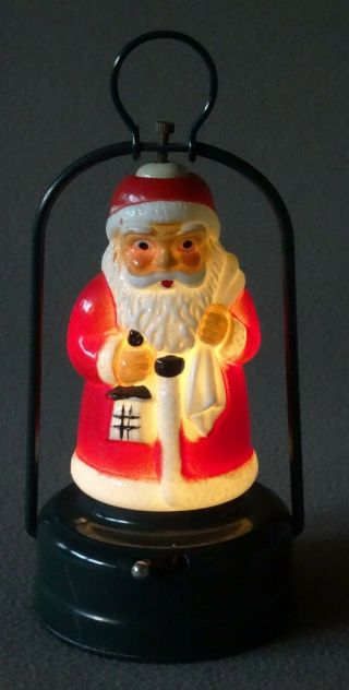 Vintage Santa Claus Glass Globe & Tin Lantern Near 1950s Japan