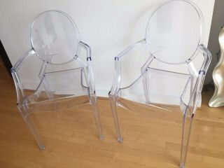 Phillipe Stark Louis Ghost Chairs - Pair