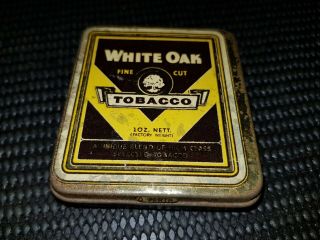 Vintage 1 ounce White Oak Tobacco Tin. 2