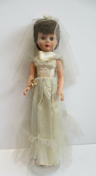1960 ' s Bride Doll Wedding Gown Possibly Deluxe Reading 19.  5” High Heel Fashion 3