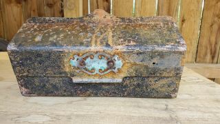 Vintage Cast Iron Mailbox,  Horizontal Wall Mount,  Antique Rusty Letter Mail Box 2