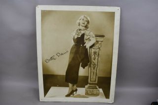 Vintage Bette Davis Poster Print Black And White With Printed Signature 1930s