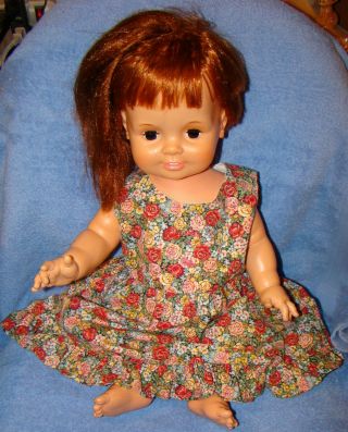 Vtg 1972 Large Chrissy Crissy Baby Doll Red Hair Ideal Hair Grows Very Nicely