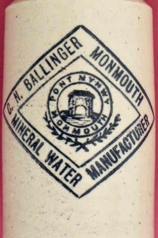 Vintage C1900s C.  N Ballinger Monmouth Wales Pictorial Stone Ginger Beer Bottle