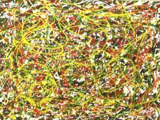 Vintage Abstract Canvas Signed Jackson Pollock,  Modern Art 20th Century