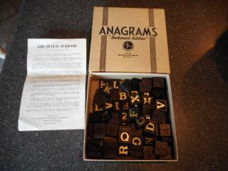 Vintage Anagrams Game ‘embossed Edition’ By Selchow & Righter No.  79