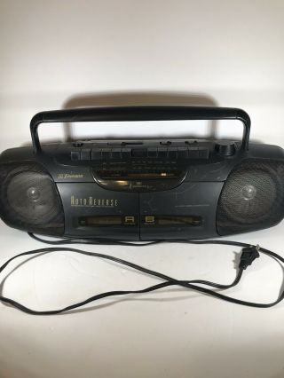 Emerson Ac2351 Dual Cassette Recorder Radio Vintage Boombox Ghettoblaster Am/fm