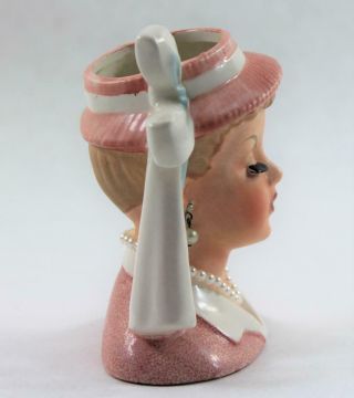 Vintage Napco 1958 Lady Head Vase Planter C3342B I Love Lucy Lucille Ball Pink 2