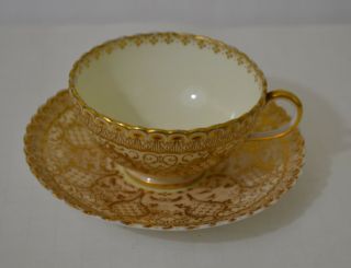 Brown Westhead Moore Cauldon Ware Cup With Saucer