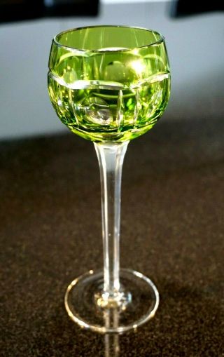 Vintage Bohemian Flash Green Wine Hock