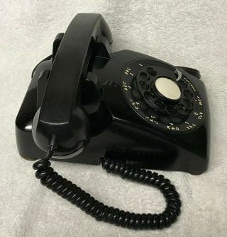 Vintage 1950s WESTERN ELECTRIC C/D 500 3 - 56 BLACK Rotary Desktop Telephone 3