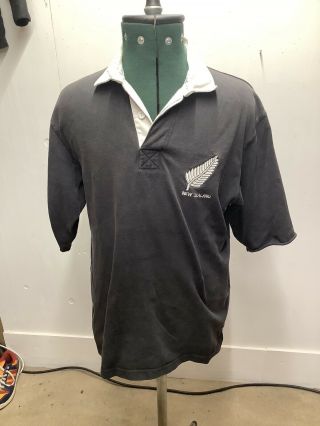 Zealand Rugby Shirt Classic All Blacks Short Sleeve Vintage Cotton Traders L