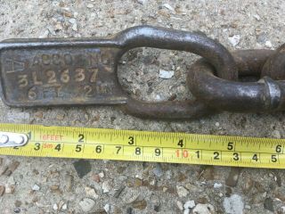 Antique Iron Logging Chain 6’ 4” Long 2.  5 