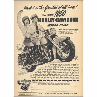 1950 Harley Davidson: Hailed As The Greatest Vintage Print Ad