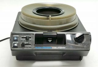 Vintage Kodak 5400 Carousel Slide Projector w/124mm Lens,  140 Slide Tray,  Remote 3