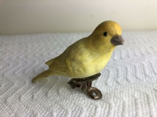 Antique Porcelain Or Ceramic Bird Yellow Warbler Clip On Christmas Tree Ornament