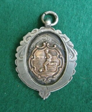 Vintage Sterling Silver & Gold Football S.  M.  W Shield 1932 Winners Medal Fob