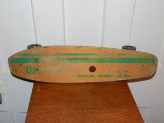 Vintage Roller Derby No.  20 Deluxe Wooden Skateboard W/ Wheels