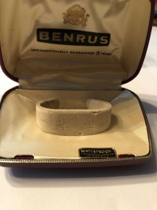 Vintage Men ' s Benrus Watch BOX Only Red & Gold - Watch not 3