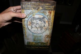 Vintage King Stock Spray Fly And Insect Poison Tin Litho Can