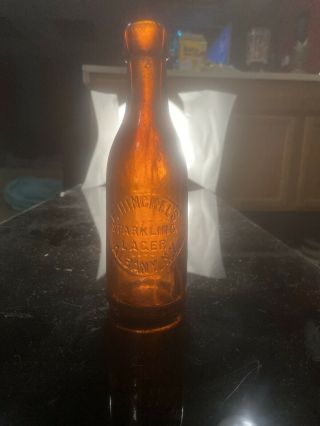 Antique F.  Hinckels Sparkling Lager Bottle Albany NY 1880 Amber Blob Top 3