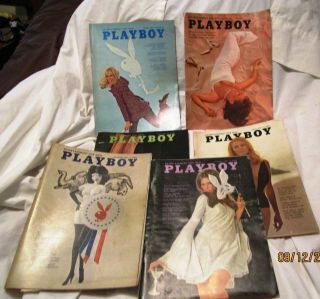 Six Vintage Playboy Magazines From The 1960s