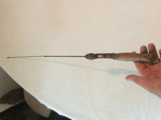 Vintage Premax Steel 50 " Fishing Rod Wood Handle Pat No 2206019
