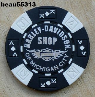 Harley Davidson " H - D Shop Of Michigan City " Indiana Dealer Dealership Poker Chip
