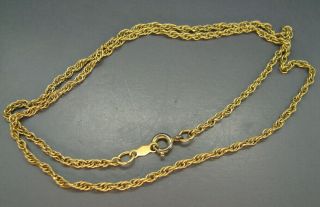 Vtg 1/20 12k Yellow Gold Filled Prince Of Wales Twisted Rope Chain Necklace Gf