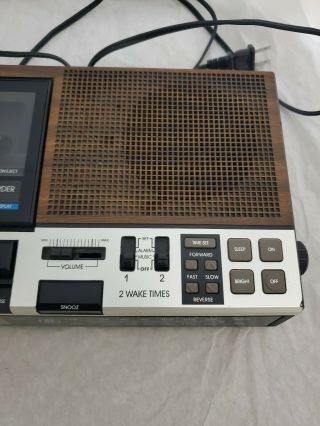 Vintage GE 7 - 4956B AM - FM Cassette tape Player Alarm Clock Radio 3