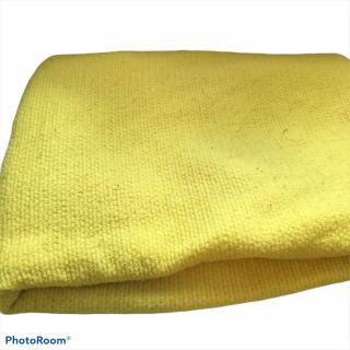 Vintage Waffle Knit Satin Edge Acrylic Blanket Yellow 64 X 84 Queen Size