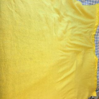 Vintage Waffle Knit Satin Edge Acrylic Blanket yellow 64 x 84 Queen Size 2