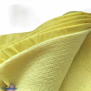 Vintage Waffle Knit Satin Edge Acrylic Blanket yellow 64 x 84 Queen Size 3