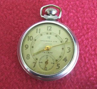 Vintage Ingersoll Triumph Pocket Watch For Repair.