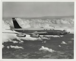 Large Vintage Photo - El Al Boeing 720b 4x - Aba In - Flight