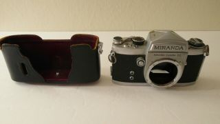 Vintage Miranda T Chrome 35mm Film Camera Body & Leather Case - Usa Seller