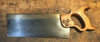 Antique 12 " Brass Backed Tenon Saw Wm Marples & Sons Sheffield Special Quality