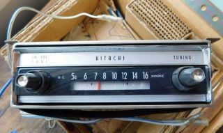 Vintage Pull Out Car Dashboard Am Transistor Radio Hitachi Tm - 816u C1963